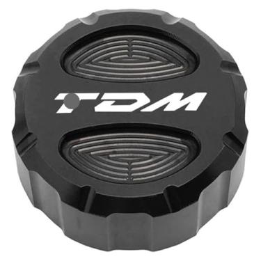 Imagem de Acessórios CNC para motocicleta, tampa do reservatório de fluido de freio dianteiro traseiro compatível com Y&AMAHA TDM 850 TDM 900 2004-2015 (tampa traseira preta)