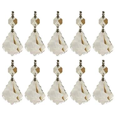 Imagem de Prisma de cristal de substituição Royal Designs, French Maple Leaf Shape, 1 Octagon Beads, Clear K9 Crystal With Chrome Joints