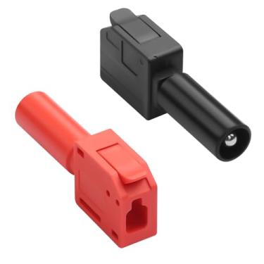 Imagem de QIANRENON Conector banana de 4 mm sem solda 32A 4 mm plugue banana de conexão rápida adaptador de terminal tipo pistola crimpagem M4 plugue revestido, para teste de multímetro, osciloscópio de