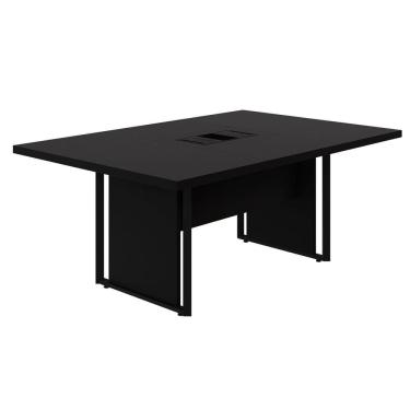 Imagem de Mesa de Reunião 180cm para 4 Pessoas com Caixa de Tomadas Corporate Preto