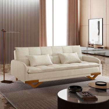 Imagem de Sofa Cama 202cm x 92cm em Linho Cannes Bege