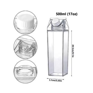 Imagem de Garrafas 500Ml Acrílico Tampa Vedada E Entrada Ar. Design