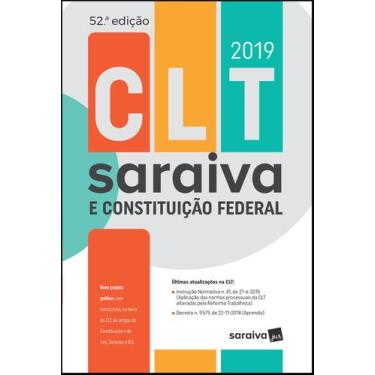 Imagem de Livro - CLT Saraiva e Constituição Federal : Tradicional - 52ª edição 