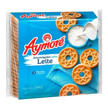 Imagem de Biscoito Amanteigado Aymoré Sabor Leite 248g
