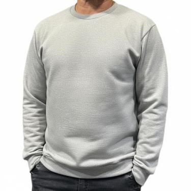 Imagem de Moletom Masculino Gola Careca Lisa Grosso Flanelado Algodão toqref, Ci