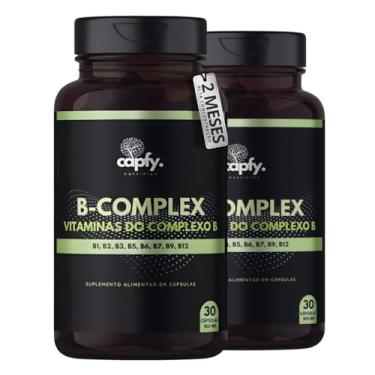 Imagem de Kit 2x Potes B Complex Vitaminas do Complexo B Concentrado Vitamina B7 Biotina Vitamina B12, B3, B5, B6, B9 Premium 30 Cápsulas Capfy. Nutrition
