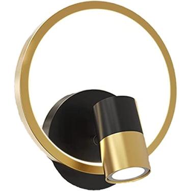 Imagem de Luminária de parede moderna, luminária de cabeceira, luz de leitura, dourada, giratória, holofote de teto, iluminação interna, arandela de LED, luzes de parede ajustáveis, luz de parede para
