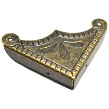 Imagem de 12 peças de protetores de canto de bronze decorativos de segurança, capas de metal, suporte de ângulo direito vintage para móveis canto mesa borda de mesa caixa de madeira, Small Size