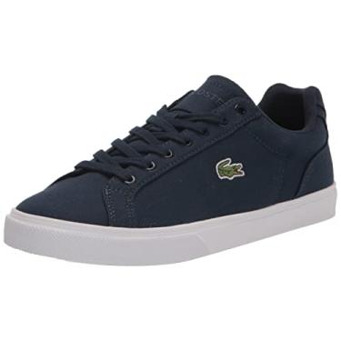 Imagem de Lacoste Tênis masculino, tamanho 9,5 UA, Azul-marinho/branco, 42
