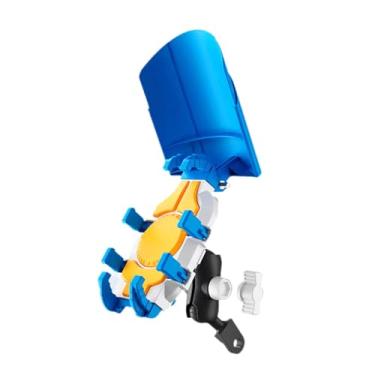 Imagem de KiBcsLic Suporte de telefone para motocicleta, rotação estável de 360 ​​graus, resistente, para smartphone, suporte para celular, para telefone de bicicleta, Espelho Retrovisor Azul