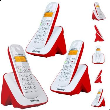 Imagem de Kit Telefone Sem Fio 2 Ramais Multifuncional Combo Oficial Com Bina Id