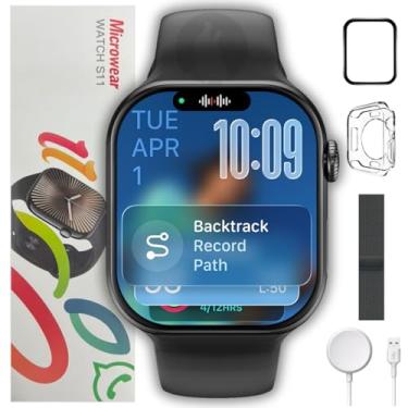 Imagem de Smartwatch MICROWEAR S11 Serie 11 Amoled Whatsapp Relogio Masculino e feminino Digital 47mm NFC Chatgpt Gps Decibeis Ip68 +Brindes (Preto)