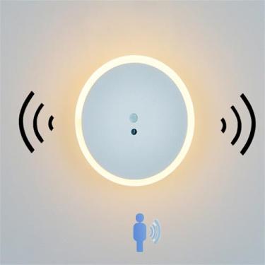 Imagem de Luminária de parede recarregável operada por bateria Luminária de parede LED ajustável por toque Luminária de parede com interruptor Luzes de parede de ferro acrílico com sensor de movimento