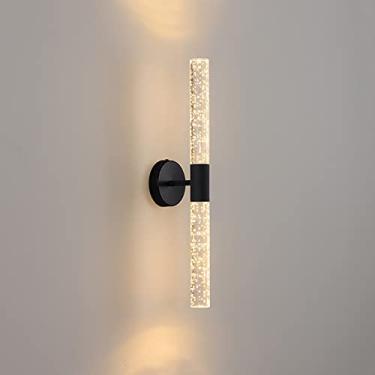 Imagem de Luminária de parede LED moderna com faixa linear, luminária de parede interna, luminária de parede de 14 W para penteadeira com acrílico, espelho para sala de estar, quarto, corredor, luzes