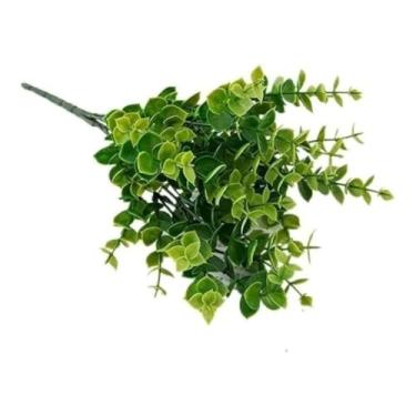Imagem de Kit 10 Galhos Folhagem Verde Eucalipto Artificial 35cm – Decoração Casa, Festa e Eventos