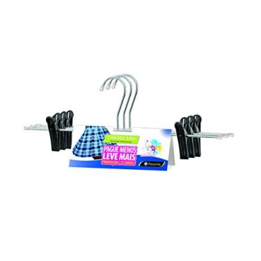 Imagem de Cabide de Saia e Shorts Cromado Organização Roupa Armario - Kit com 3 unidades