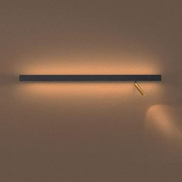 Imagem de Luminária de parede moderna, luminária de parede linear preta, luminária de parede longa, luminária minimalista de 31 pol. com holofote ajustável para quarto, sala de estar e leitura (cor: 3
