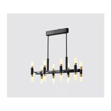 Imagem de Lustre de teto moderno de luxo LED preto compatível com sala de estar, restaurante, quarto, luminária suspensa, decoração de casa, luz de teto de cristal moderna para sala de estar