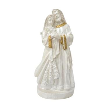 Imagem de Imagem Sagrada Família Decorativa Feita de Gesso de Altíssima Qualidade, Rico em Detalhes - Estatueta Decorativa para Decoração de Casa