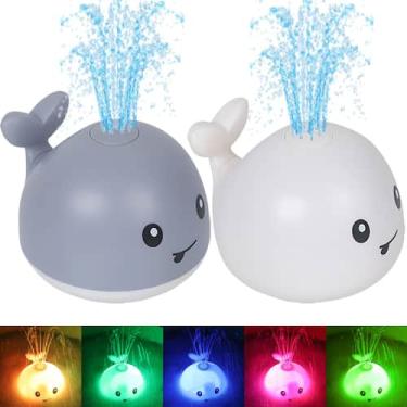 Imagem de Brinquedo de banho MAXZIQF Baby Light Up Whale Sprinkler, 2 peças para