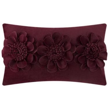 Imagem de Capa de travesseiro JWH 3D Flower Sunflower Velvet 30x50cm Vermelha Es