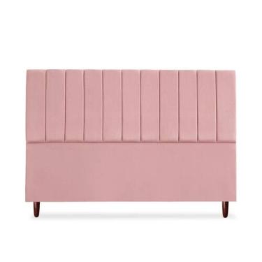 Imagem de Cabeceira De Casal King Carla 195 cm Sem Frame Suede Rosa - Tifanny De