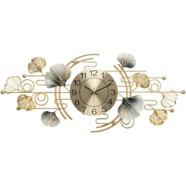 Imagem de WYUYIWH Relógio de parede, arte moderna, relógio de parede de metal, moderno, grande, sem tique-taque, relógio silencioso para sala de estar, quarto, casa, arte de parede, decoração de parede, relógio