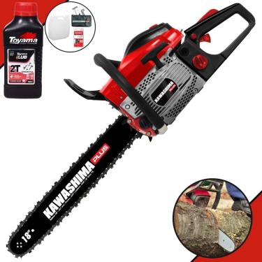 Imagem de Motor Serra À Gasolina Kawashima KCS550P 54,6cc Alta Potência e Rotação Com Sabre 18’’ Carcaça de Magnésio e Sistema Antivibração + ÓLEO TOYAMA 2T