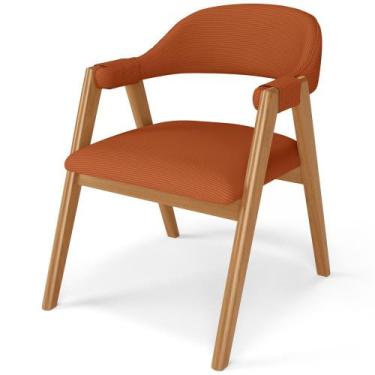 Imagem de Cadeira de Jantar e Estar Living Estofada Nadja L02 Linho Terracota - 