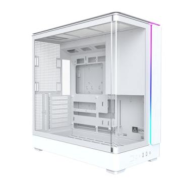 Imagem de MONTECH Capa para PC King 45 ATX, vidro panorâmico curvo, resfriamento de fluxo de ar da chaminé, design de câmara dupla, suporte de radiador de 360 mm, estrutura compacta para GPU de próxima geração