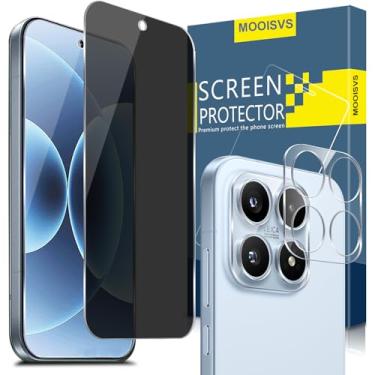 Imagem de [Pacote com 2 + 2] para Xaiomi 17 Privacy protetor de tela de vidro temperado + protetor de lente de câmera, filme de vidro temperado Ultra HD, anti-espião, dureza 9H, antiarranhões, sem bolhas