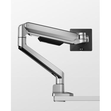 Imagem de monTEK Braço de monitor único premium para telas curvas de 17 a 40 polegadas com gerenciamento de cabos, braços de monitor totalmente ajustáveis com braçadeira/ilhó, placa de liberação rápida, 75 x 75