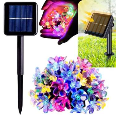 Imagem de Fio De Fada Led Recarga Solar Cordão De Luz 9.5 Metros Áreas Externas 