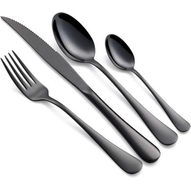 Imagem de Faqueiro 24 Peças Sunshine em Aço Inox Preto – Jogo de Talheres Black Moderno e Sofisticado, Ideal para Jantar Formal, Premium