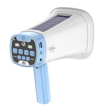 Imagem de Amplificador de voz solar alto-falante Bluetooth sem fio | iluminação de lanterna | portátil | cartão TF | rádio FM | gravação | som de aviso multifuncional (azul)