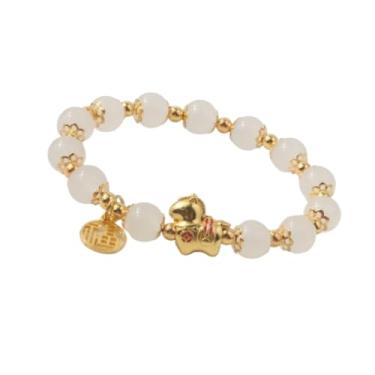 Imagem de 2026 Ano Novo do Cavalo Contas Pulseiras Pingente de Cavalo Cristal Pulseira Elástico Presente de Ano Novo, Small, Vidro, Sem Pedra Preciosa