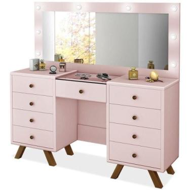 Imagem de Penteadeira Camarim Com Espelho 00808900 Rose Lpa Rose - MÓVEIS LUAPA