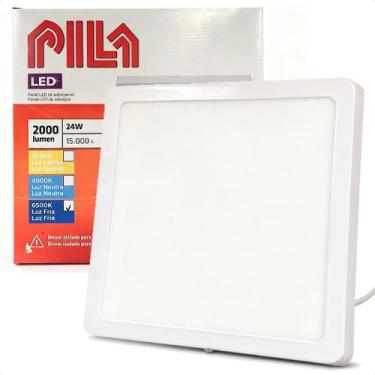 Imagem de Luminária de teto Plafon Painel de Led Sobrepor quadrado 24w Luz branc