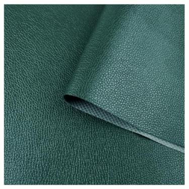 Imagem de Folhas de tecido de couro sintético à prova d'água com 160 cm de largura, estofamento de vinil para artesanato DIY, capa de assentos de cadeiras (verde escuro, 1,6 x 9 m)