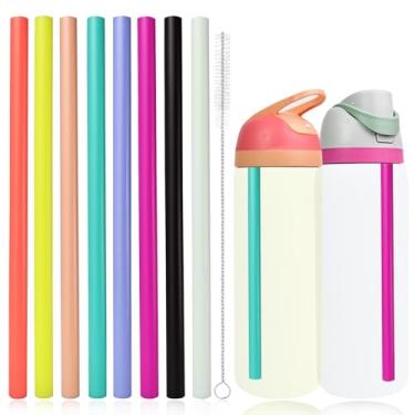 Imagem de NTIERA 8 canudos de substituição de cor para garrafa Owala FreeSip 680 g 947 ml, canudos de plástico reutilizáveis com escova de limpeza para acessórios de copo de garrafa de água de aço inoxidável