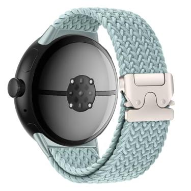Imagem de Pulseira trançada para Pixel Watch 2 de 41 mm, para Google Pixel Watch/Pixel Watch 3 de 45 mm de 41 mm para homens/mulheres, pulseira esportiva Correa com fivela de paraquedas elástica de nylon