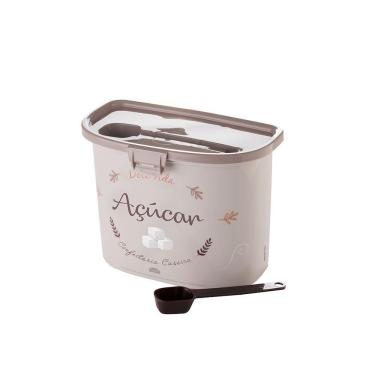 Imagem de Pote Açúcar com Colher Tampa de Trava Plástico 1,5 litros - PLASUTIL