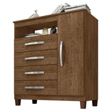 Imagem de Comoda Sapateira 1 Porta 4 Gavetas 84 Cm Moden 2258 Malbec Incp - MILA