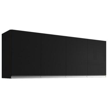Imagem de Armario Aéreo 4 Portas 160cm Andreia Preto Reajl Moveis - REALJ MOVEIS