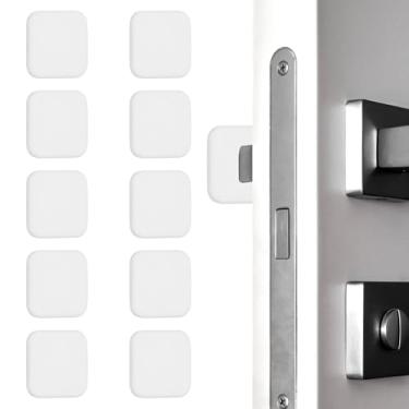 Imagem de PATIKIL 10 peças de protetor de parede para maçanetas de porta, 4,6 cm quadradas, batentes de porta autoadesivos, almofada de para-choque, protetor de parede silencioso para geladeira, casa