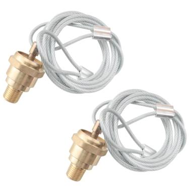 Imagem de CHENJIN Válvula de drenagem de compressor de ar de 2 peças 1/4NPT com cabo de 152 cm semireboque peças de caminhão válvula de drenagem operada por cabo