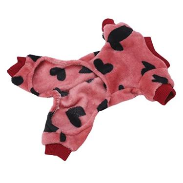 Imagem de Cryfokt Macacão de Pelúcia para Cachorro de Inverno, Pijama Fofo para Cães Pequenos, Filhote de Cachorro, Body Macio, Fantasia para Dormir ou Festa, Material de Pelúcia (M)