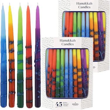 Imagem de Velas de Hanukkah  The Dreidel Company, sem gotejamento, multicolorida