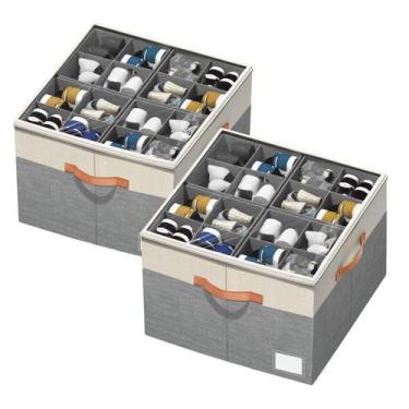 Imagem de Organizador de sapatos Aokeyee dobrável com divisórias ajustáveis de 1