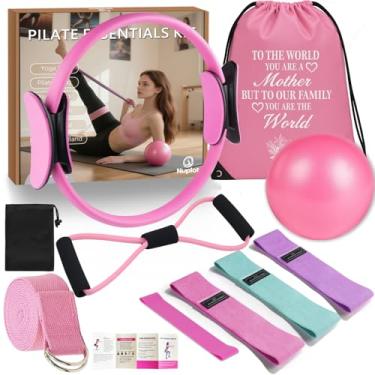 Imagem de Equipamento de Pilates Anel de Pilates Plus de 38 cm, Kit de Pilates para Exercícios em Casa, Kit Essencial de Pilates para Mulheres com Anel de Pilates e Conjunto de Bolas, Bandas de Booty, Faixa de